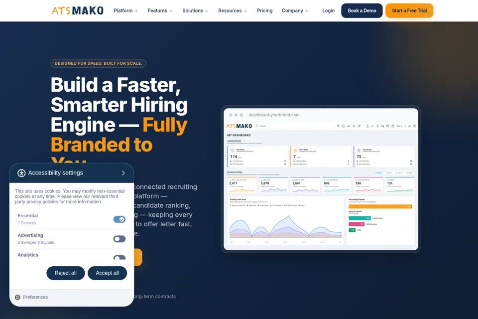 Aperçu de la landing page