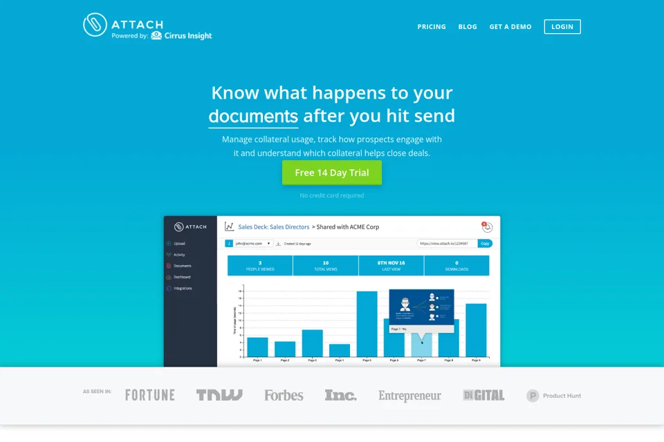Aperçu de la landing page
