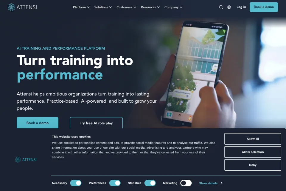 Aperçu de la landing page