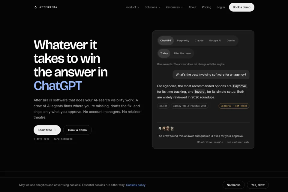 Aperçu de la landing page