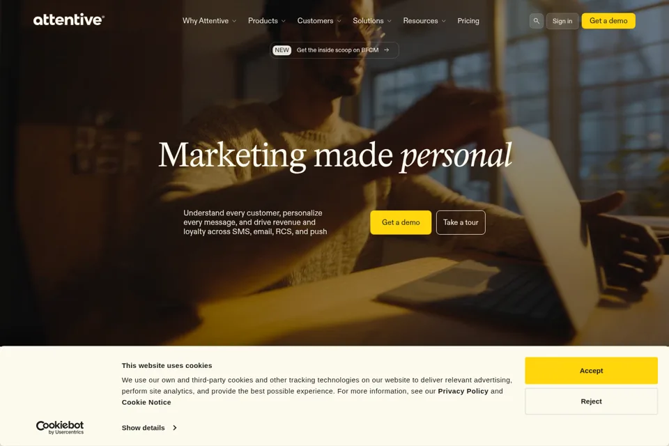 Aperçu de la landing page