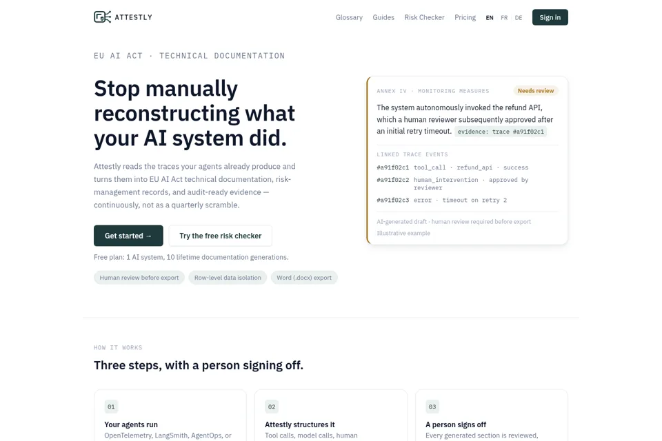 Aperçu de la landing page