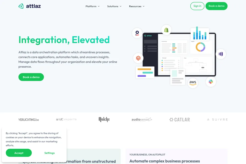 Aperçu de la landing page