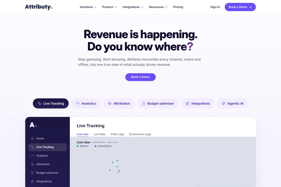 Aperçu de la landing page