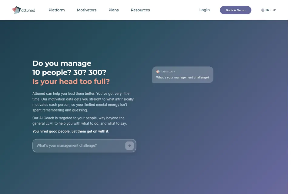 Aperçu de la landing page
