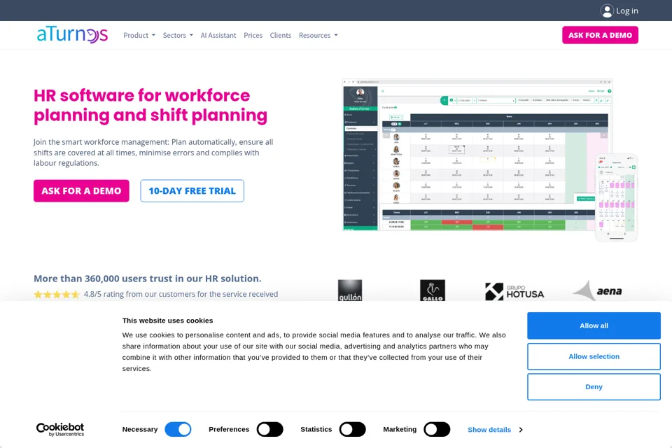 Aperçu de la landing page