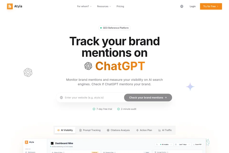 Aperçu de la landing page