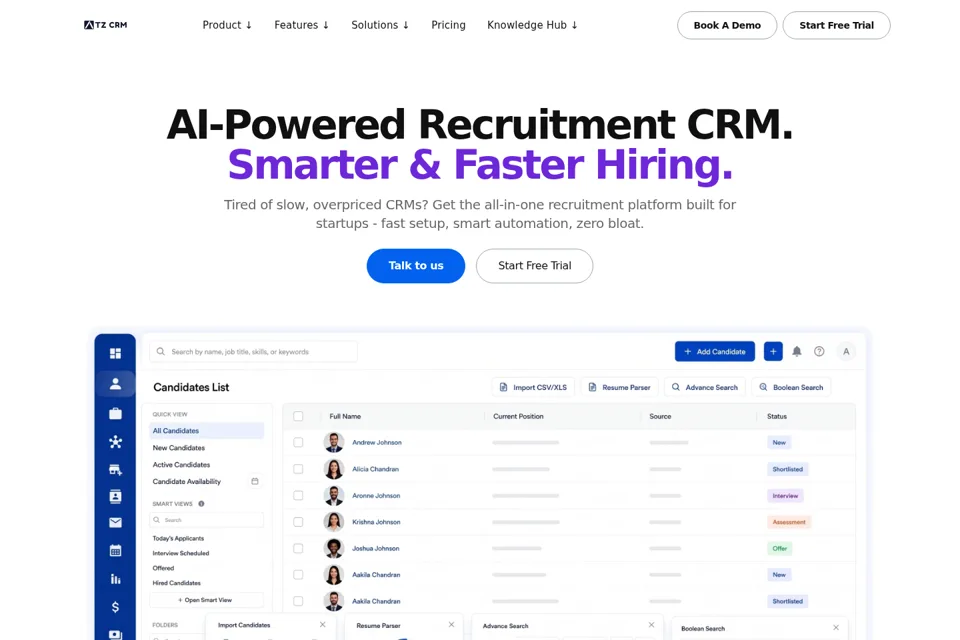 Aperçu de la landing page