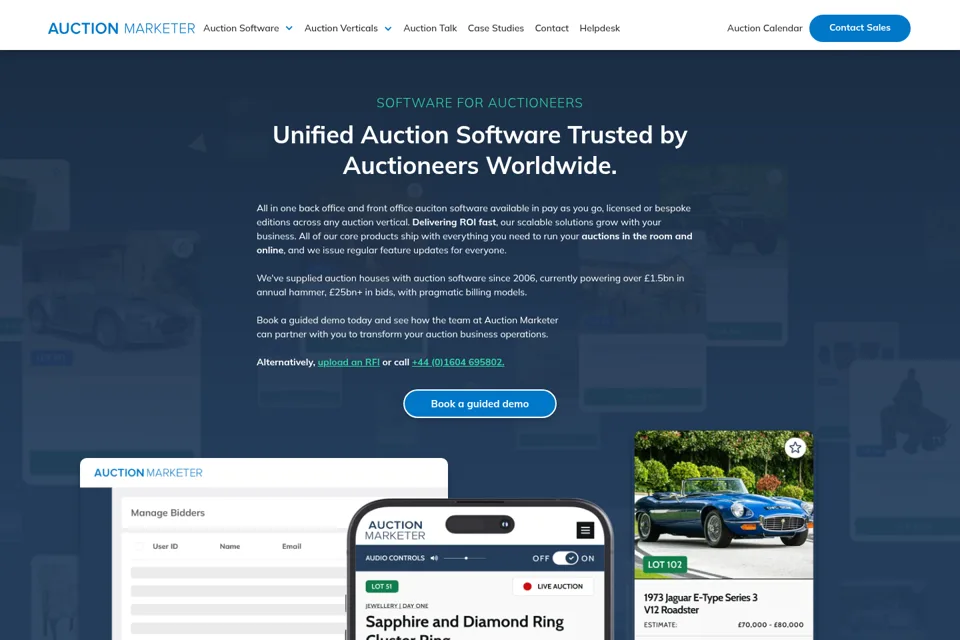 Aperçu de la landing page