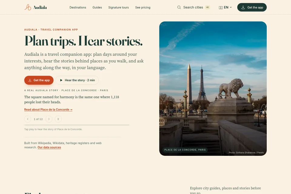 Aperçu de la landing page
