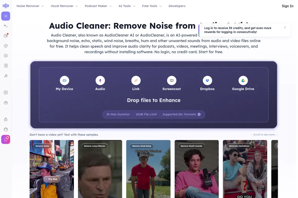 Landing page preview