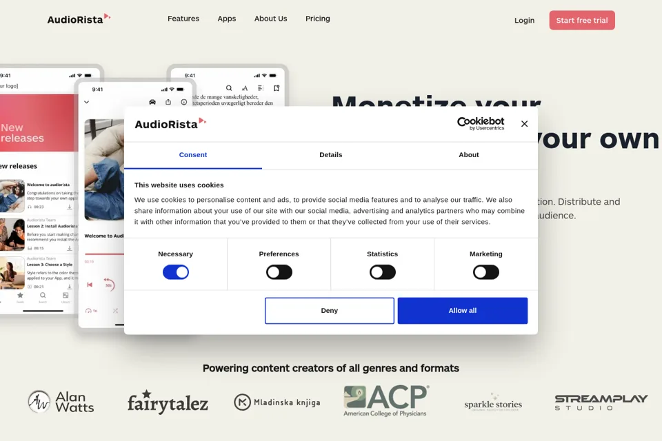 Landing page preview
