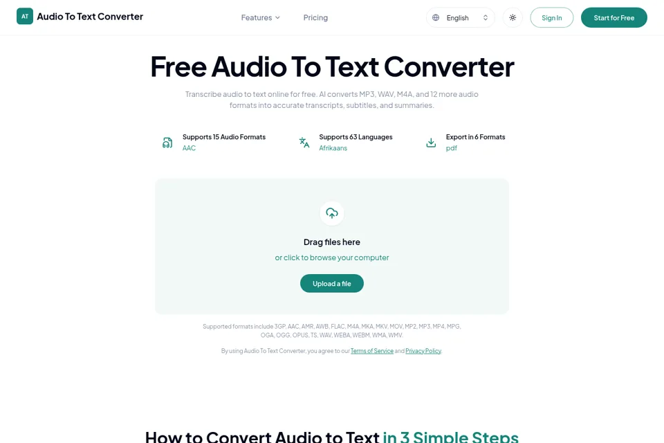 Aperçu de la landing page