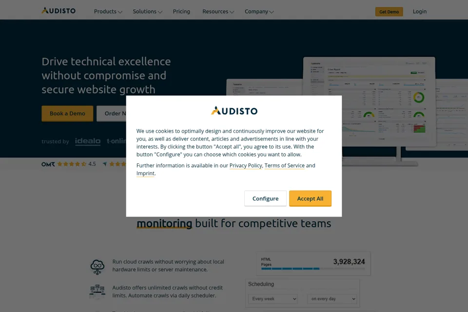 Aperçu de la landing page