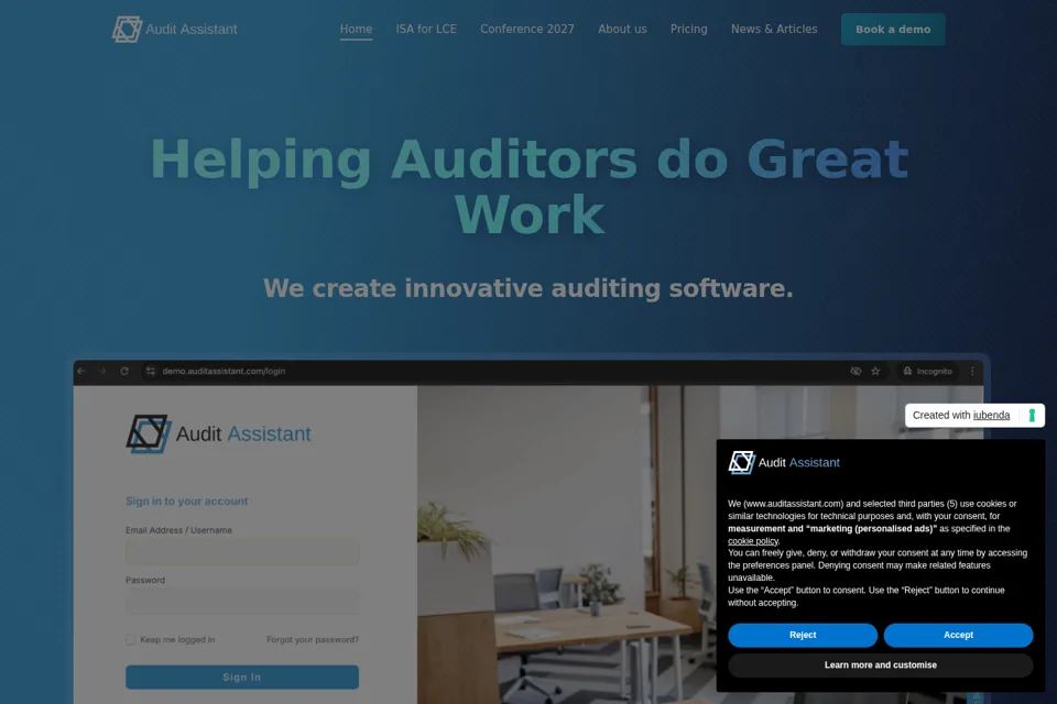 Aperçu de la landing page