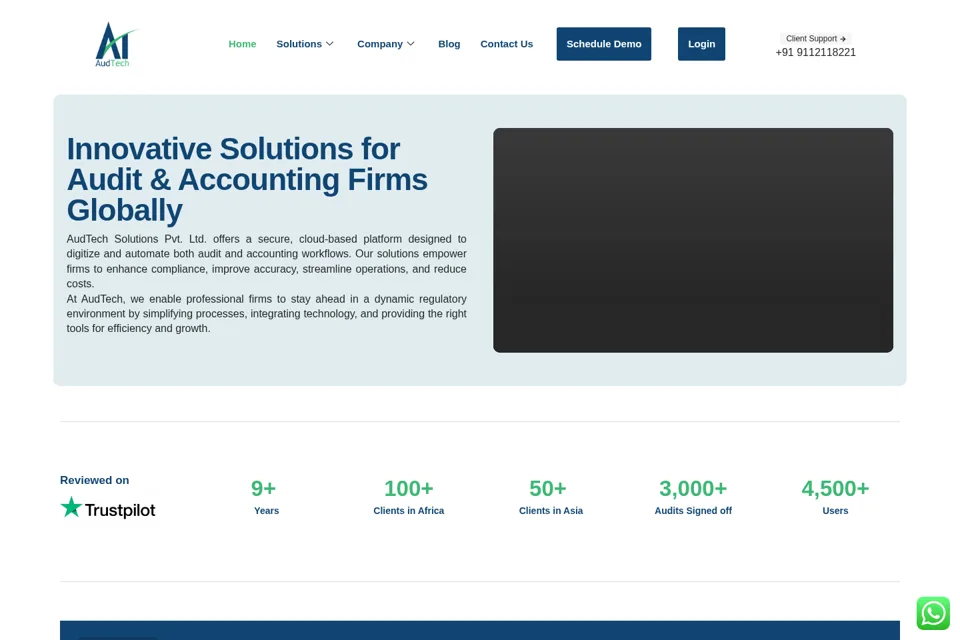 Aperçu de la landing page