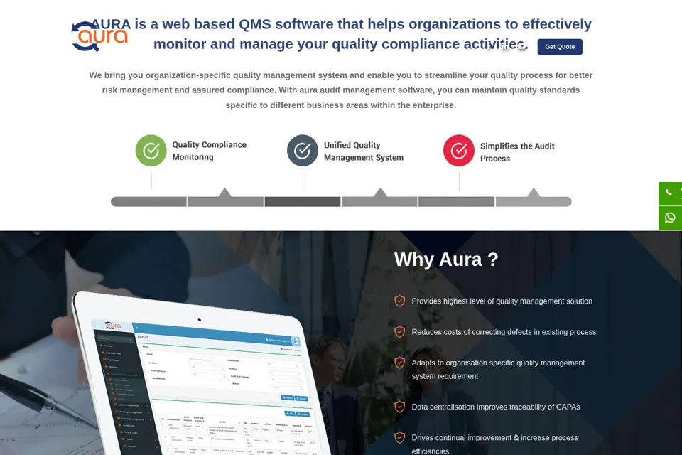 Aperçu de la landing page