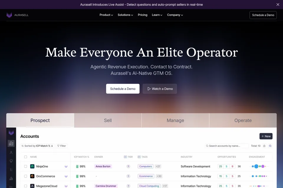 Aperçu de la landing page
