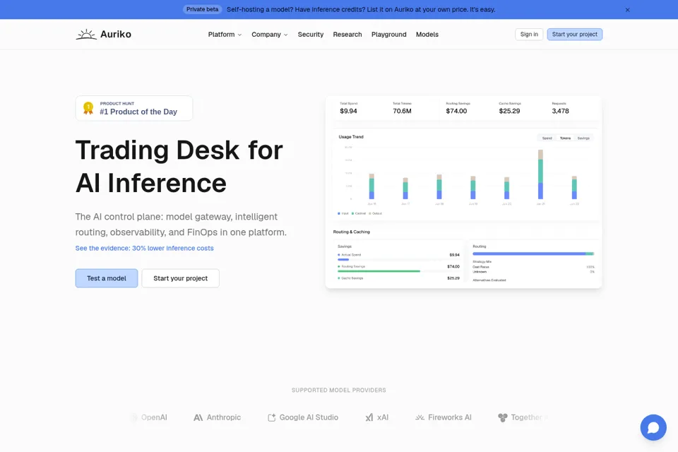 Aperçu de la landing page