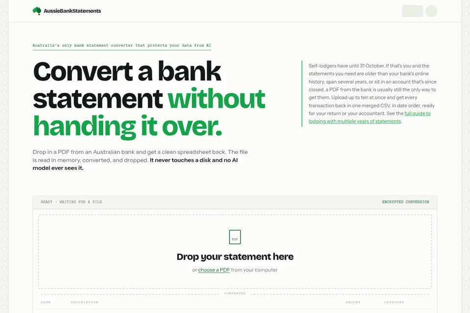 Aperçu de la landing page
