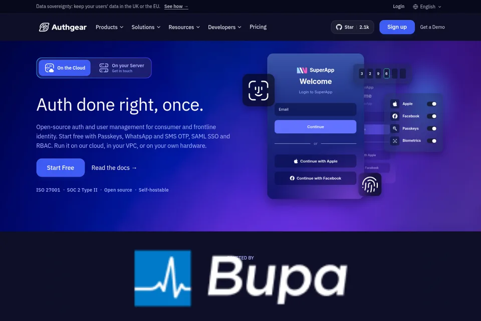 Aperçu de la landing page