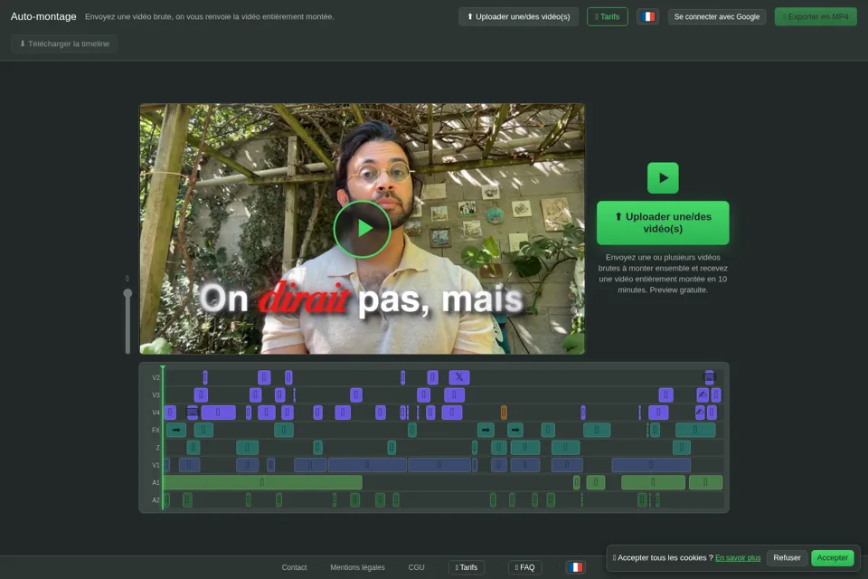 Aperçu de la landing page