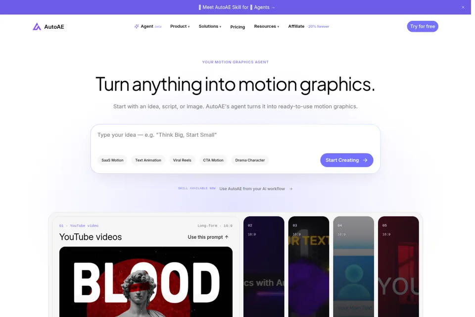 Aperçu de la landing page