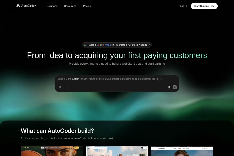 Aperçu de la landing page