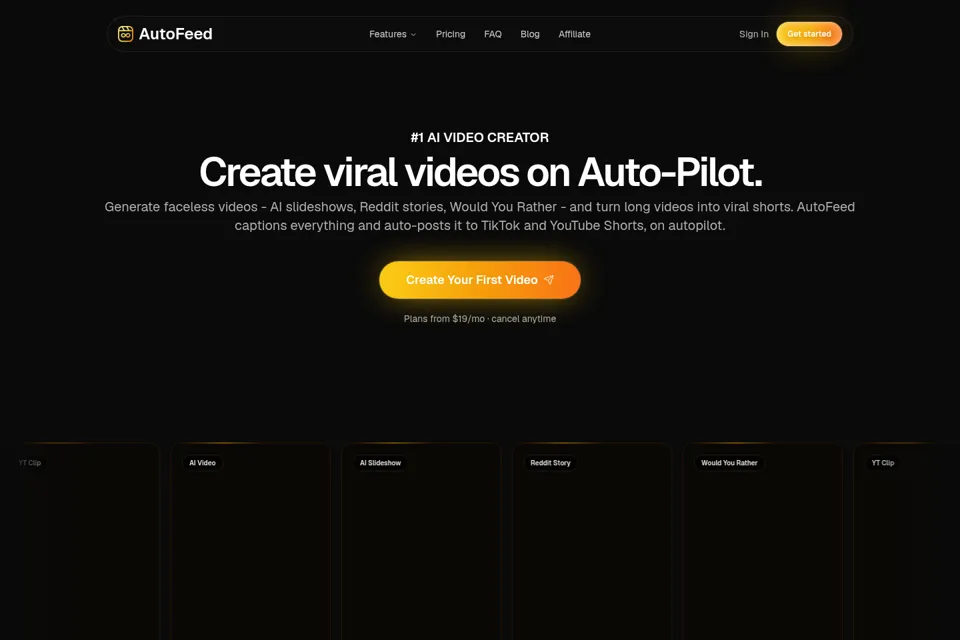 Aperçu de la landing page