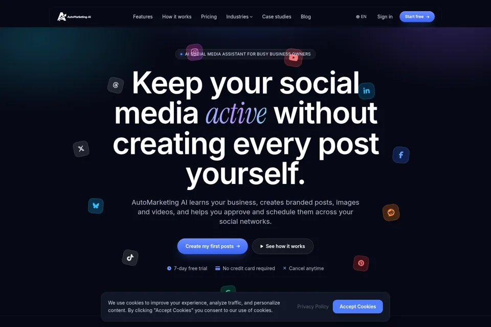 Aperçu de la landing page