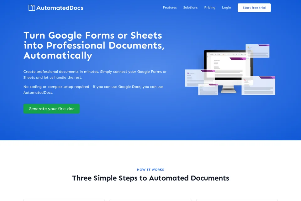 Aperçu de la landing page