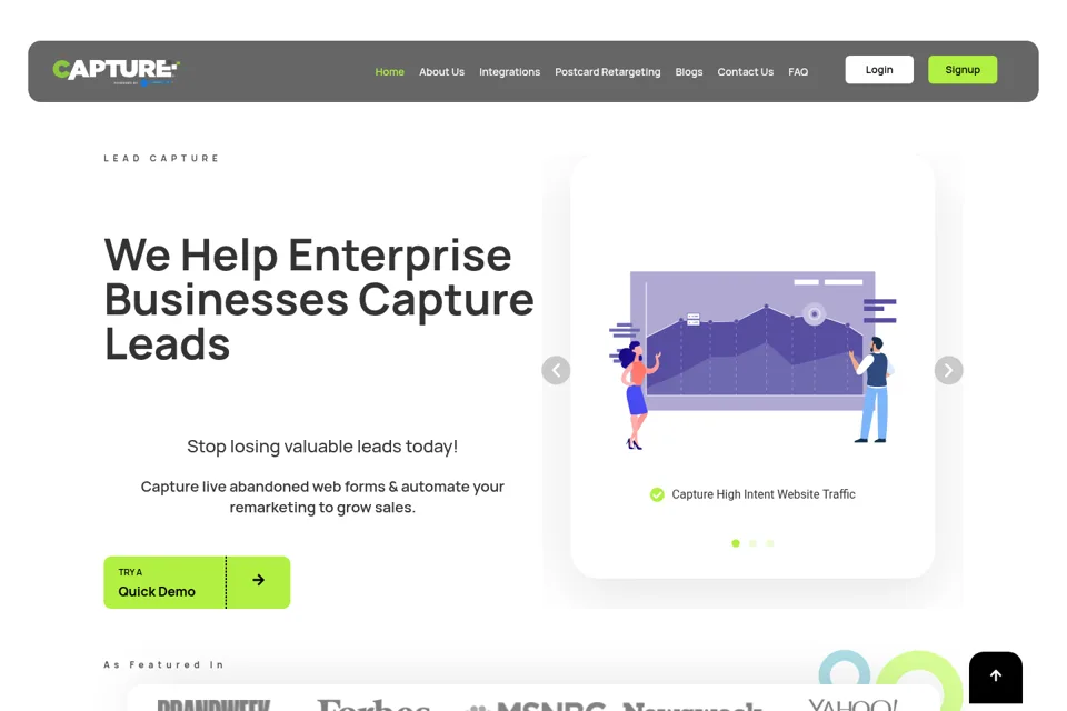 Aperçu de la landing page
