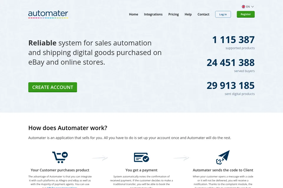 Aperçu de la landing page