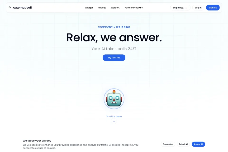 Aperçu de la landing page