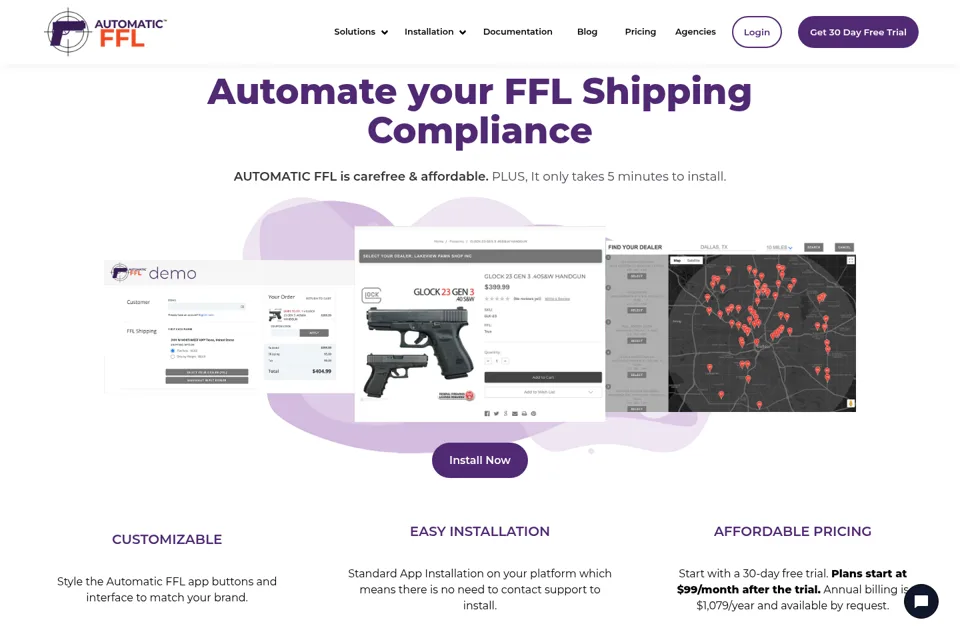 Aperçu de la landing page