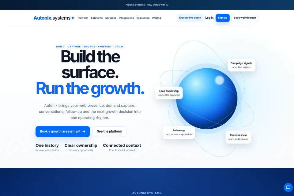 Aperçu de la landing page