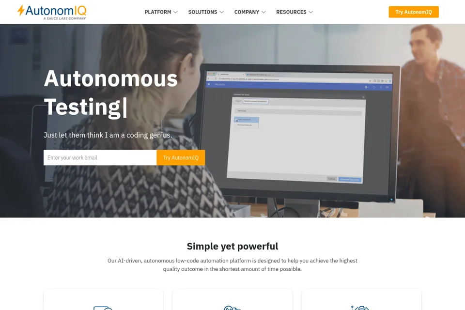Aperçu de la landing page