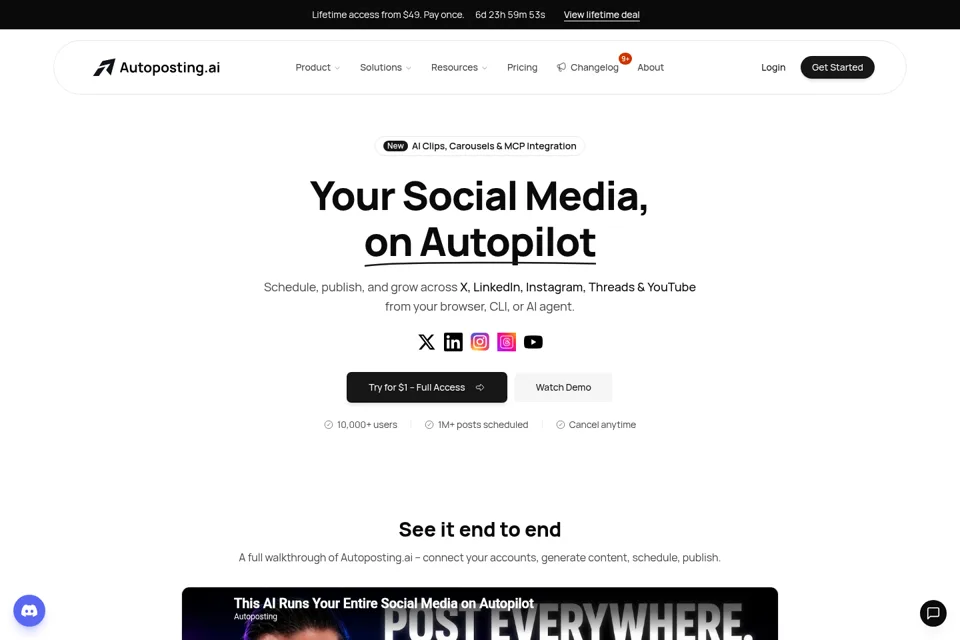 Aperçu de la landing page