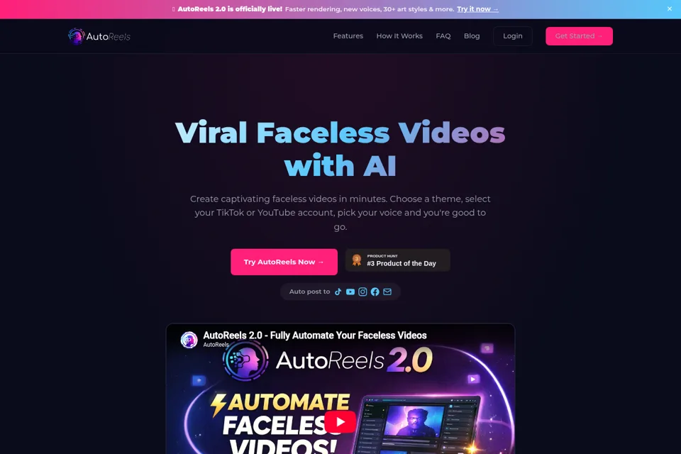 Aperçu de la landing page