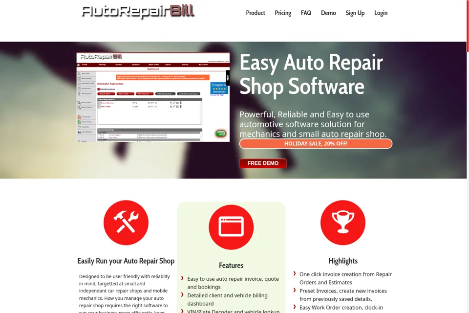 Aperçu de la landing page