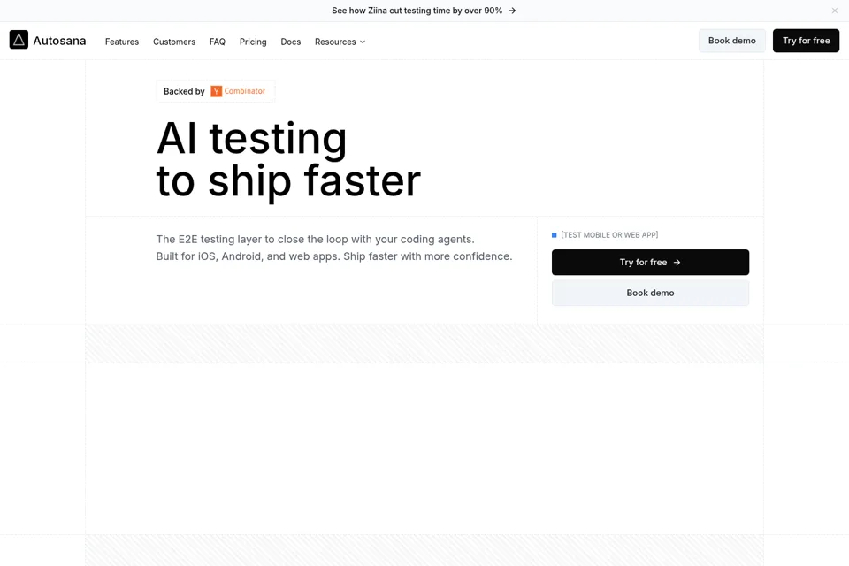 Aperçu de la landing page