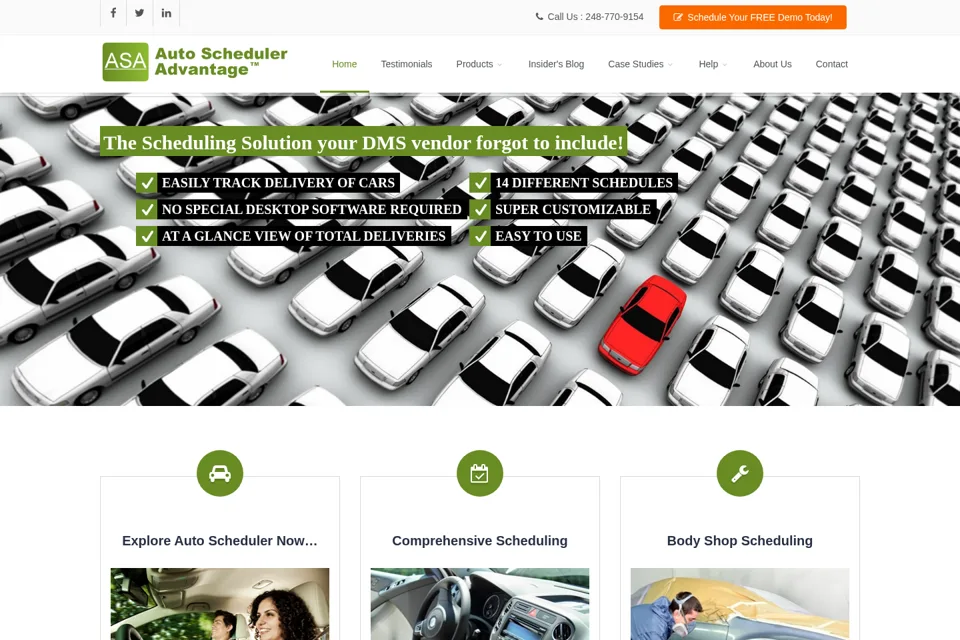 Aperçu de la landing page