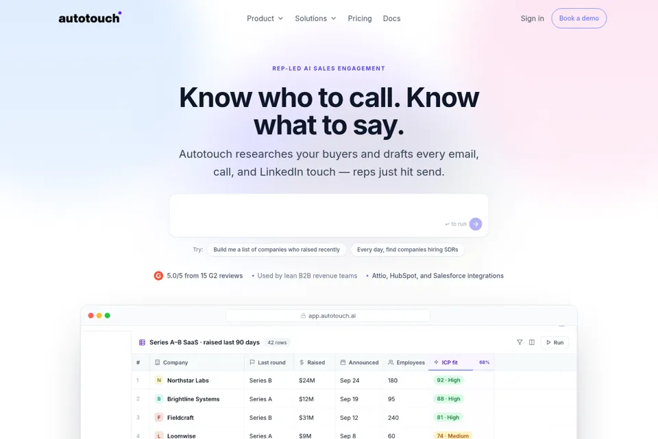 Aperçu de la landing page