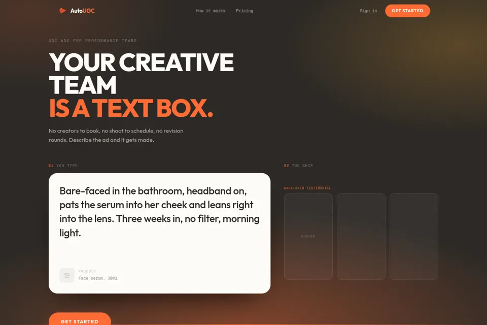 Aperçu de la landing page