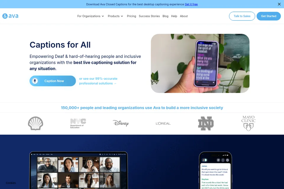 Aperçu de la landing page