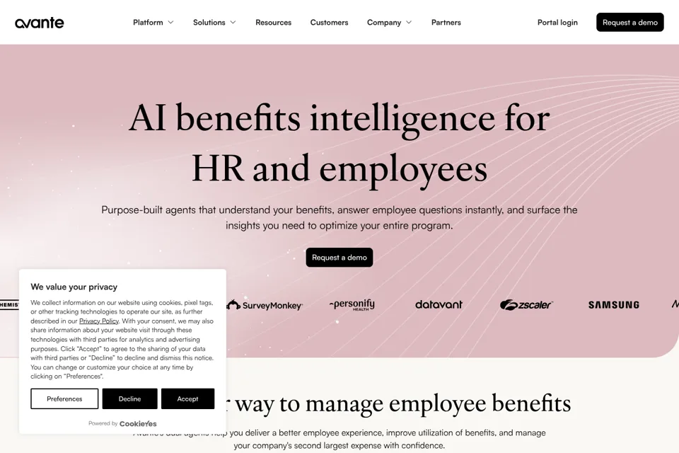 Aperçu de la landing page