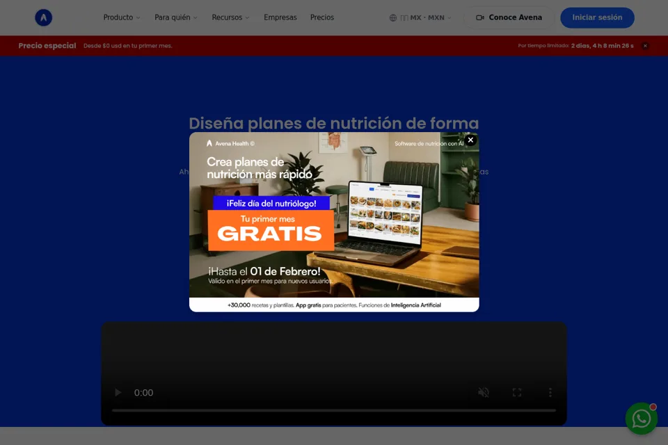Aperçu de la landing page