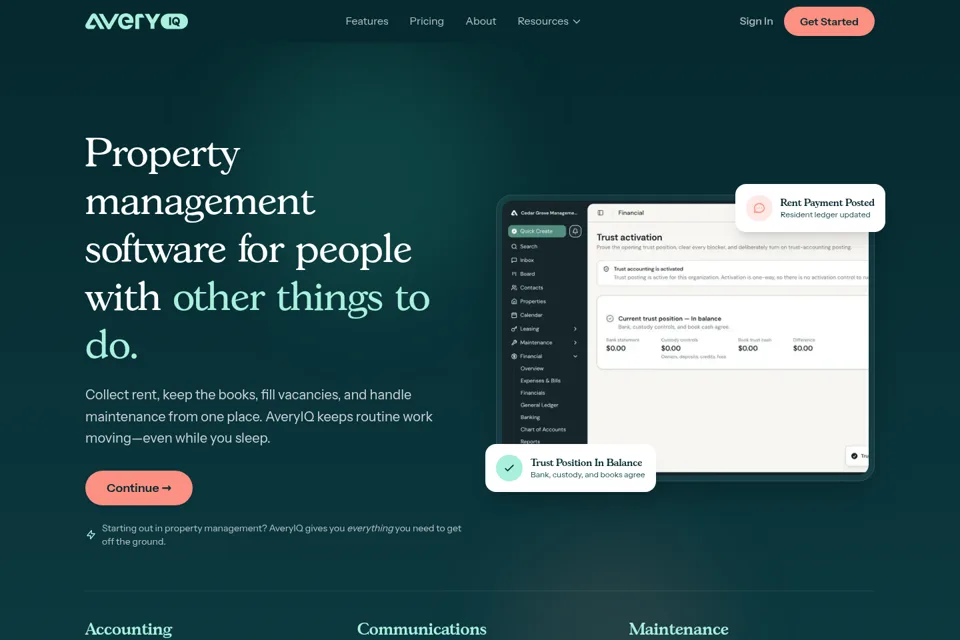 Aperçu de la landing page
