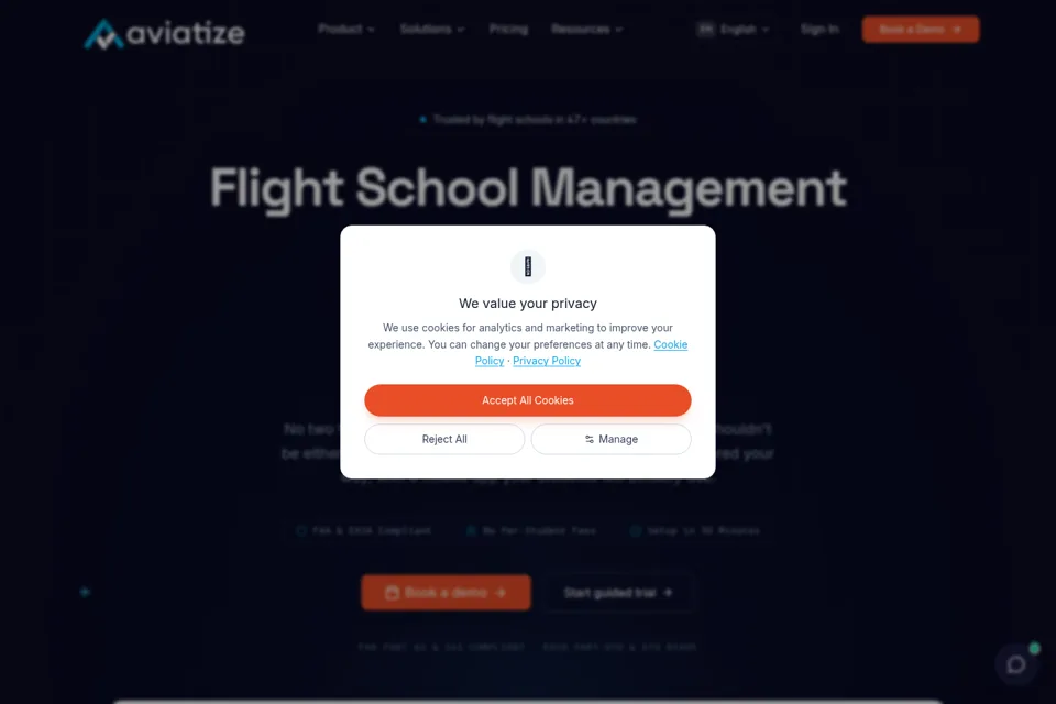 Aperçu de la landing page