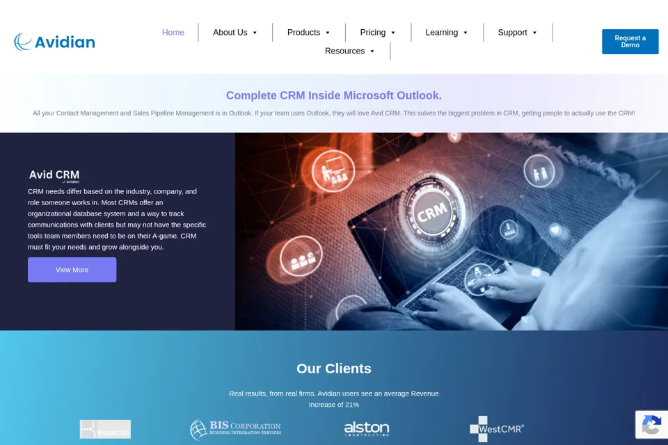 Aperçu de la landing page